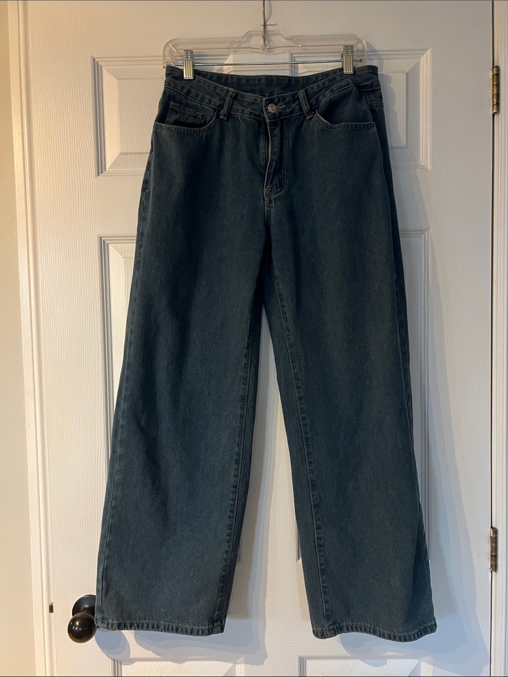 SHEIN Wide-Leg Jeans in dark Wash with bow details